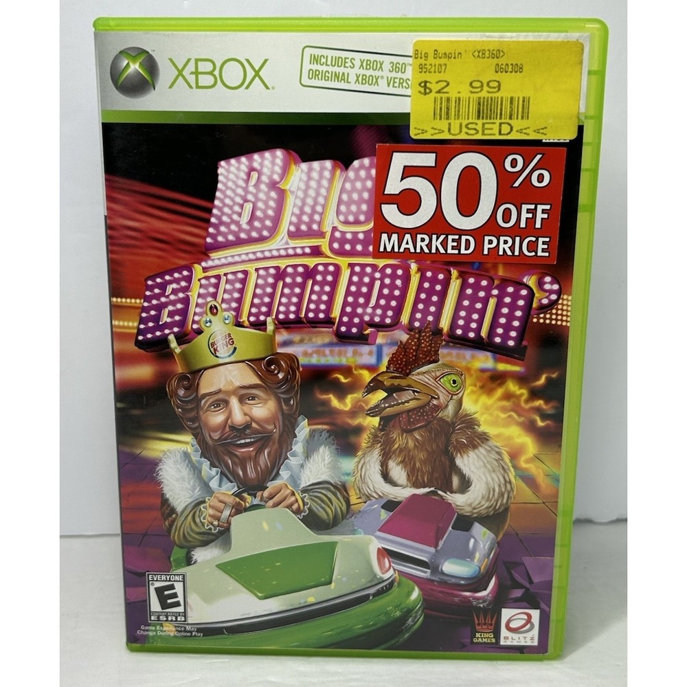 Big Bumpin' Microsoft Xbox Burger King Video Game 2006 No Manual Untested